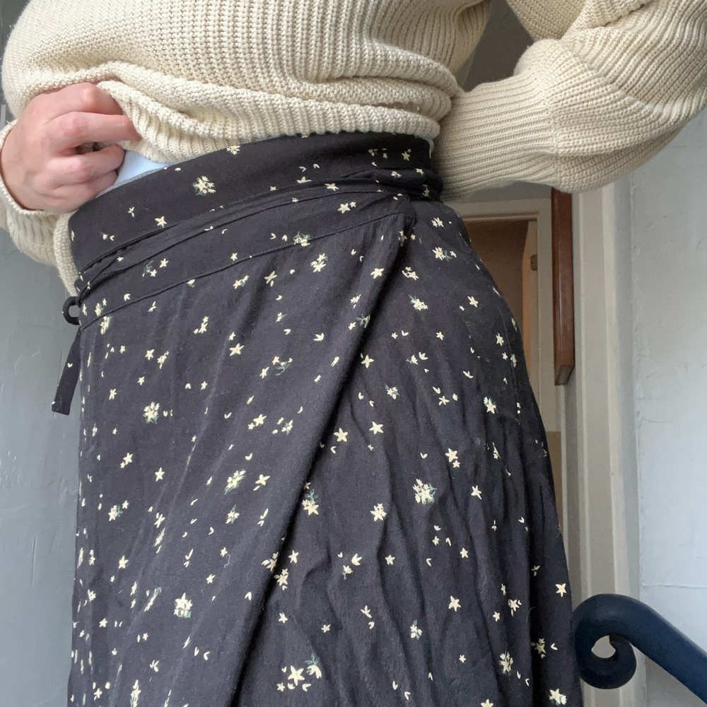 Rachel Black Floral A-Line Skirt